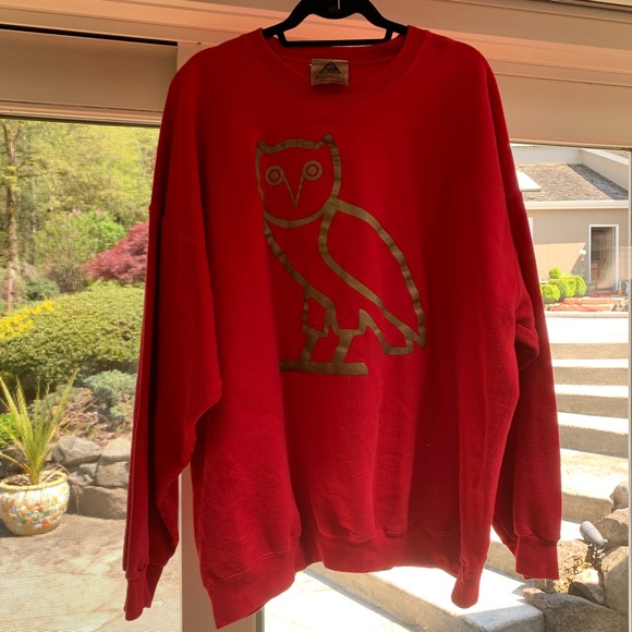 Flaucy Red Owl Crewneck Sweatshirt 